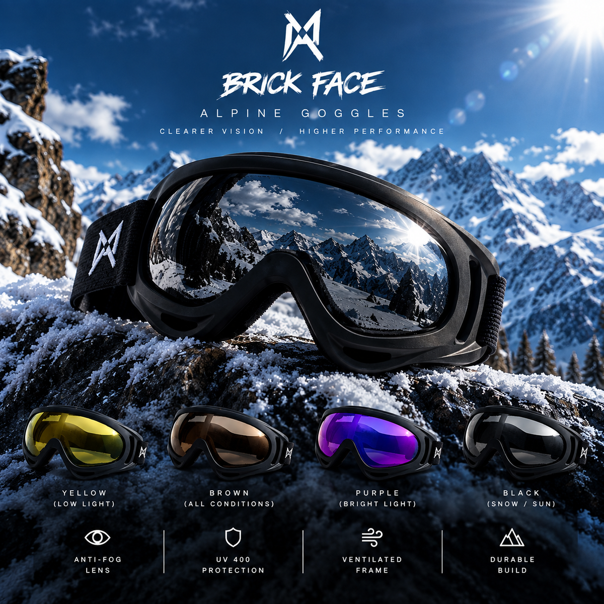 Brick Face - Alpine Goggles